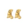 DOB137 BOUCLE D'OREILLES DORE MAT
