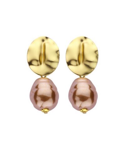 DOB142 BOUCLE D'OREILLES BEIGE