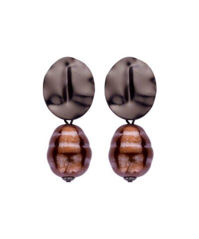 DOB142 BOUCLE D'OREILLES BRUN