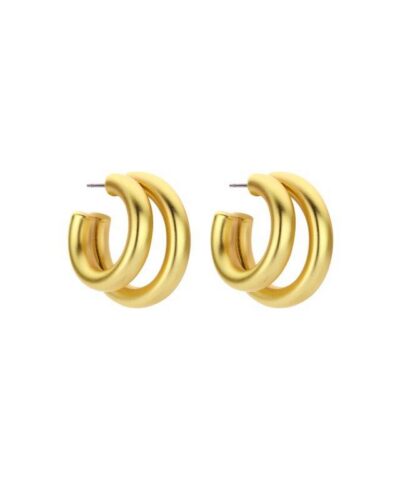 DOB144 BOUCLE D'OREILLES DORE MAT