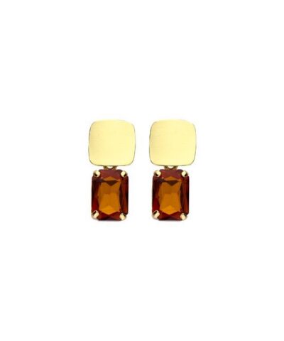 DOB153 BOUCLE D'OREILLES BRUN