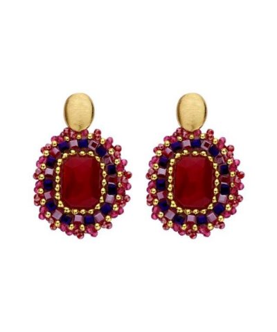 HOB1 BOUCLE D'OREILLES BORDEAUX