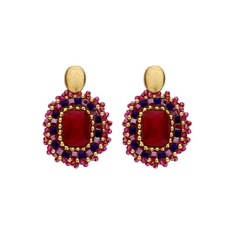 HOB1 BOUCLE D'OREILLES BORDEAUX