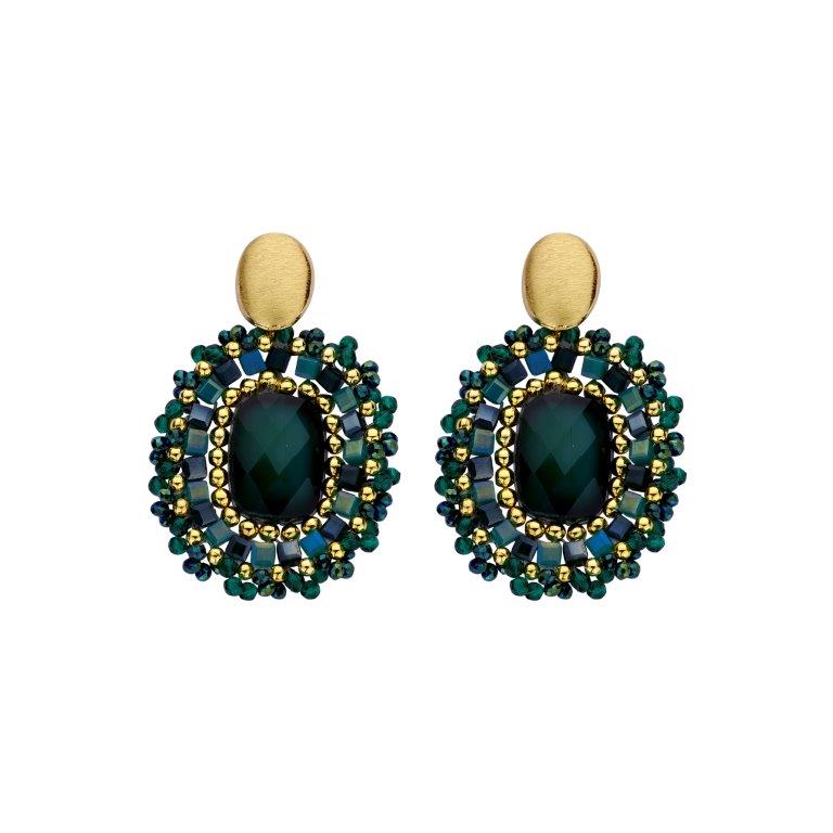 HOB1 BOUCLE D'OREILLES VERT