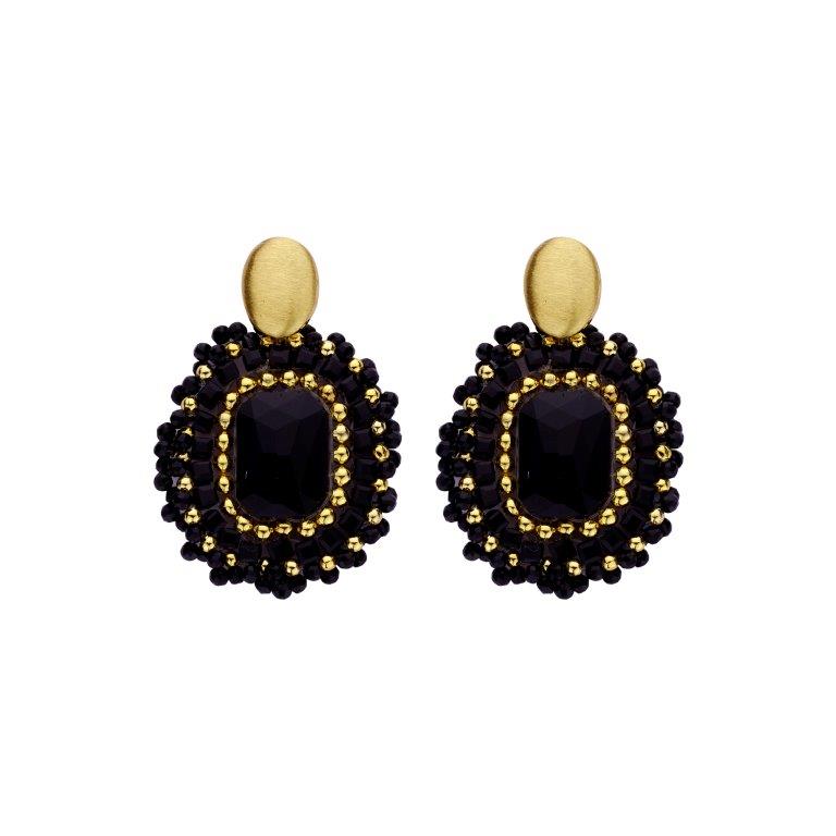 HOB1 BOUCLE D'OREILLES NOIR
