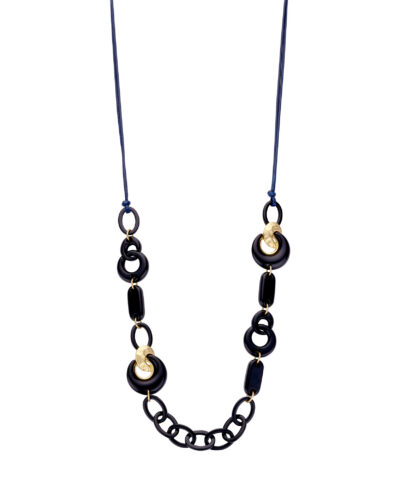 KIBOLANG HALSKETTING DONKERBLAUW
