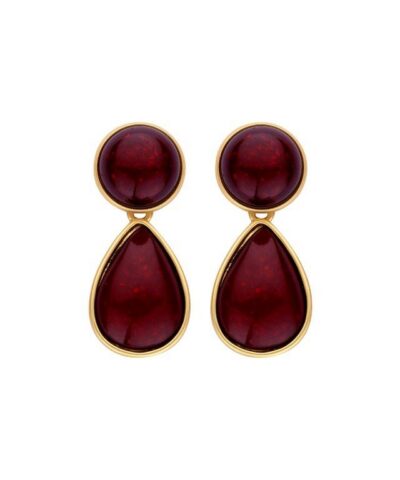 KOB38 BOUCLE D'OREILLES BORDEAUX