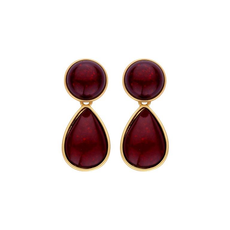 KOB38 BOUCLE D'OREILLES BORDEAUX