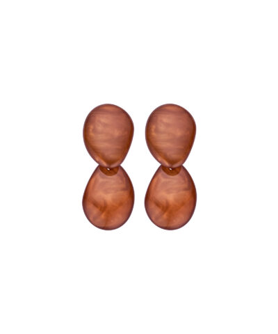 KOB40 BOUCLE D'OREILLES BRUN