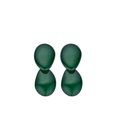 KOB40 BOUCLE D'OREILLES VERT FONCE