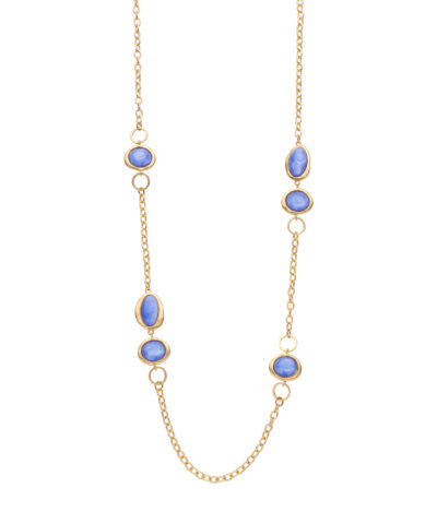 KOBELANG HALSKETTING LICHTBLAUW