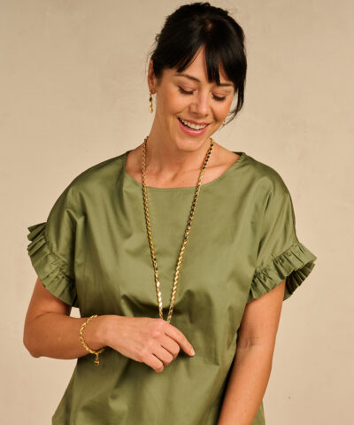 Alternative view of DAKARLANG HALSKETTING GOUDKLEURIG