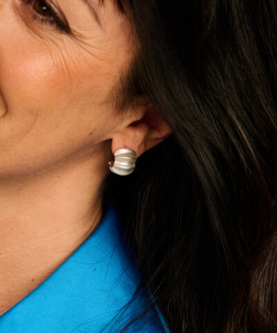 Alternative view of DOB117 OORBELLEN ZILVERKLEURIG MAT