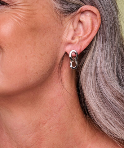 Alternative view of DOB127 OORBELLEN ZILVERKLEURIG