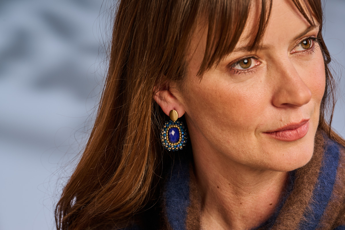 HOB1 BOUCLE D'OREILLES BLEU – Image 2