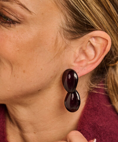 Alternative view of KOB40 BOUCLE D'OREILLES AUBERGINE