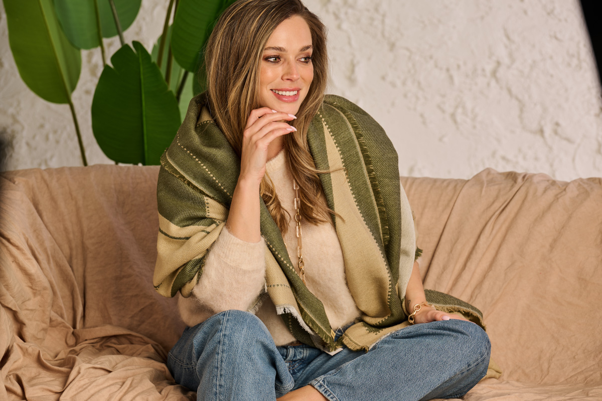LCSCARVES275 SJAAL KAKI - Afbeelding 3